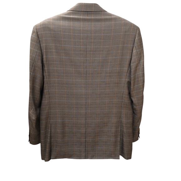 Bernini Beverly Hills Sport Coat Mens 40 Gray SILK WOOL Fine Plaid Jacket Italy - Picture 6 of 14